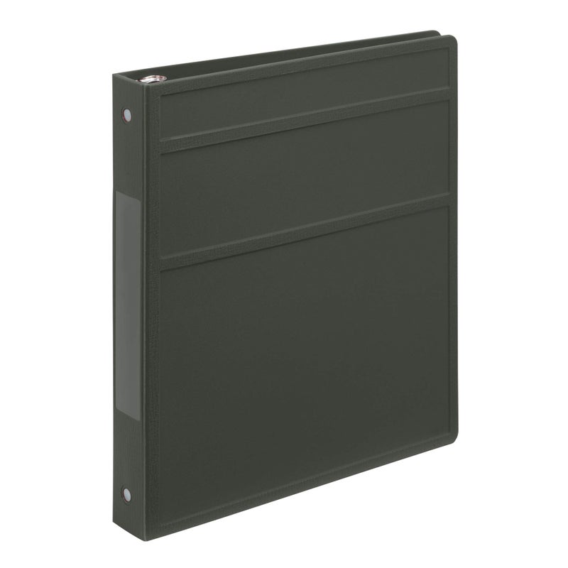 Carstens 1-Inch Heavy Duty 3-Ring Binder - Side Opening, Charcoal Gray, Durable Plastic, Precision No-Gap Rings, Waterproof Cover, No Pockets, Holds 125 Letter Sheets, BPA-Free, Made in USA (8710-3R) - Image 1